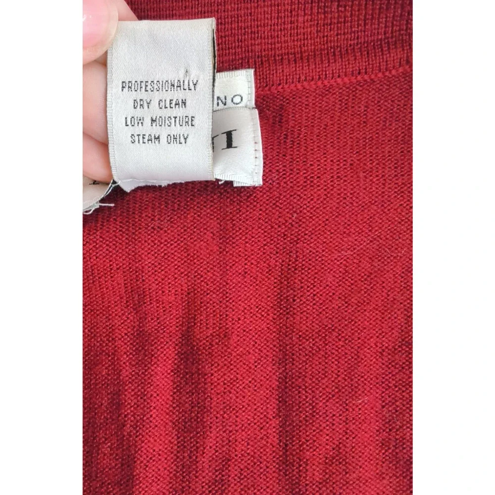 Alfani Merino Wool Polo Sweater Men's XL Red Vintage '90's Hong Kong #W5261